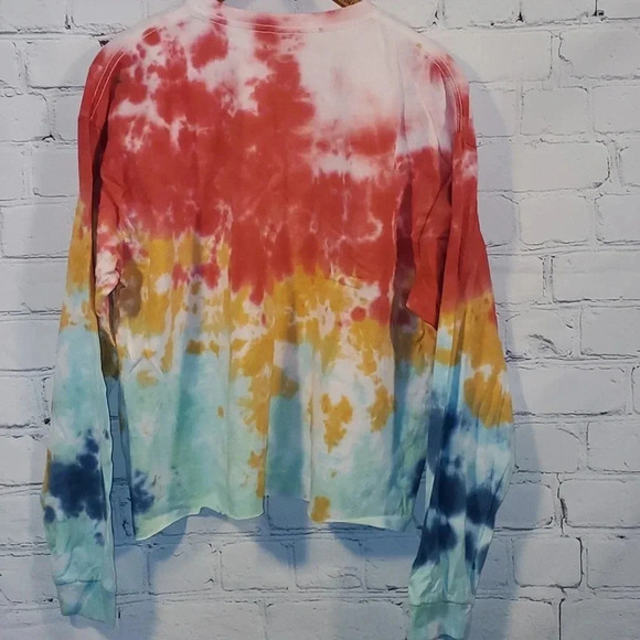 CRAYON LONG SLEEVE CROP TOPGRAPHIC PRINTCREW NECK - Picture 8 of 11